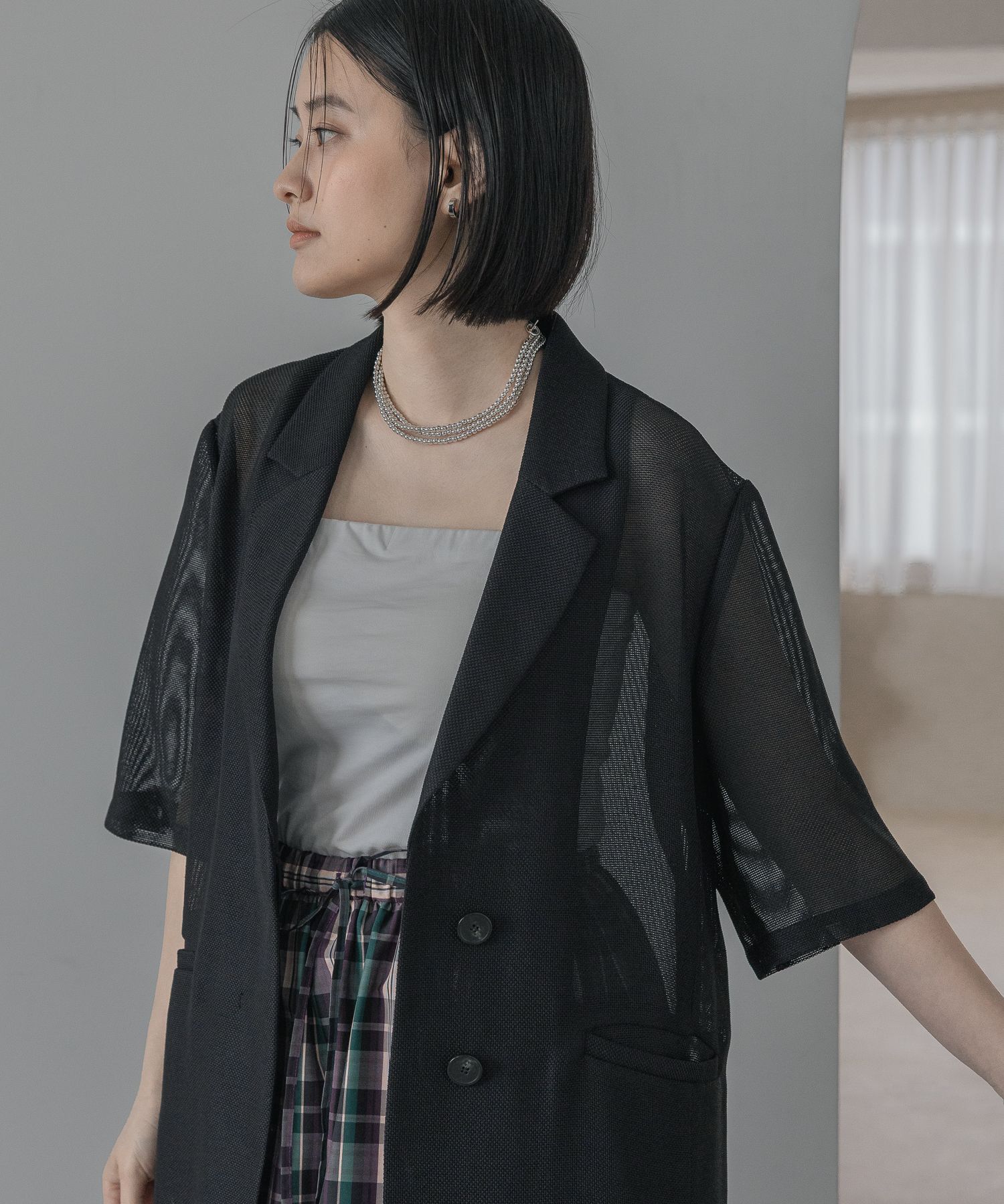 A part by 「【残り僅か!!】メッシュシングルジャケット_半袖」|その他|