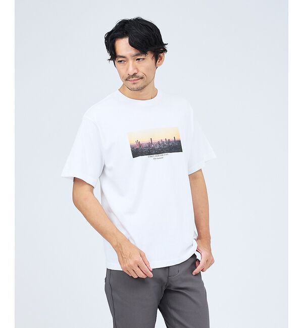ABAHOUSE「【THE CITY】プリント 半袖Tシャツ」|Tシャツ・カットソー|ホワイト系その他2