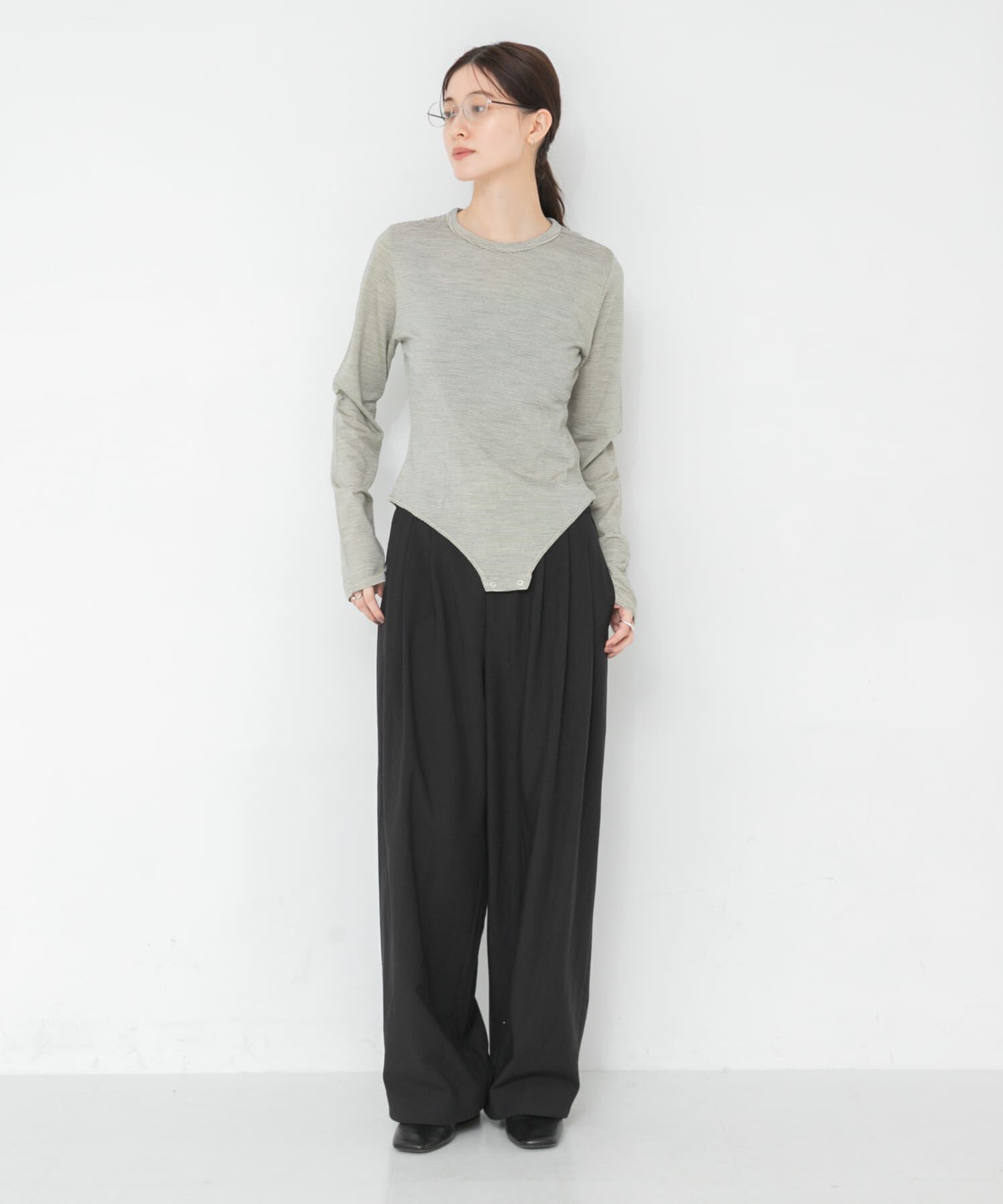 URBAN RESEARCH「new basic　WASHABLE WOOL CONTOUR TOP」|Tシャツ・カットソー|