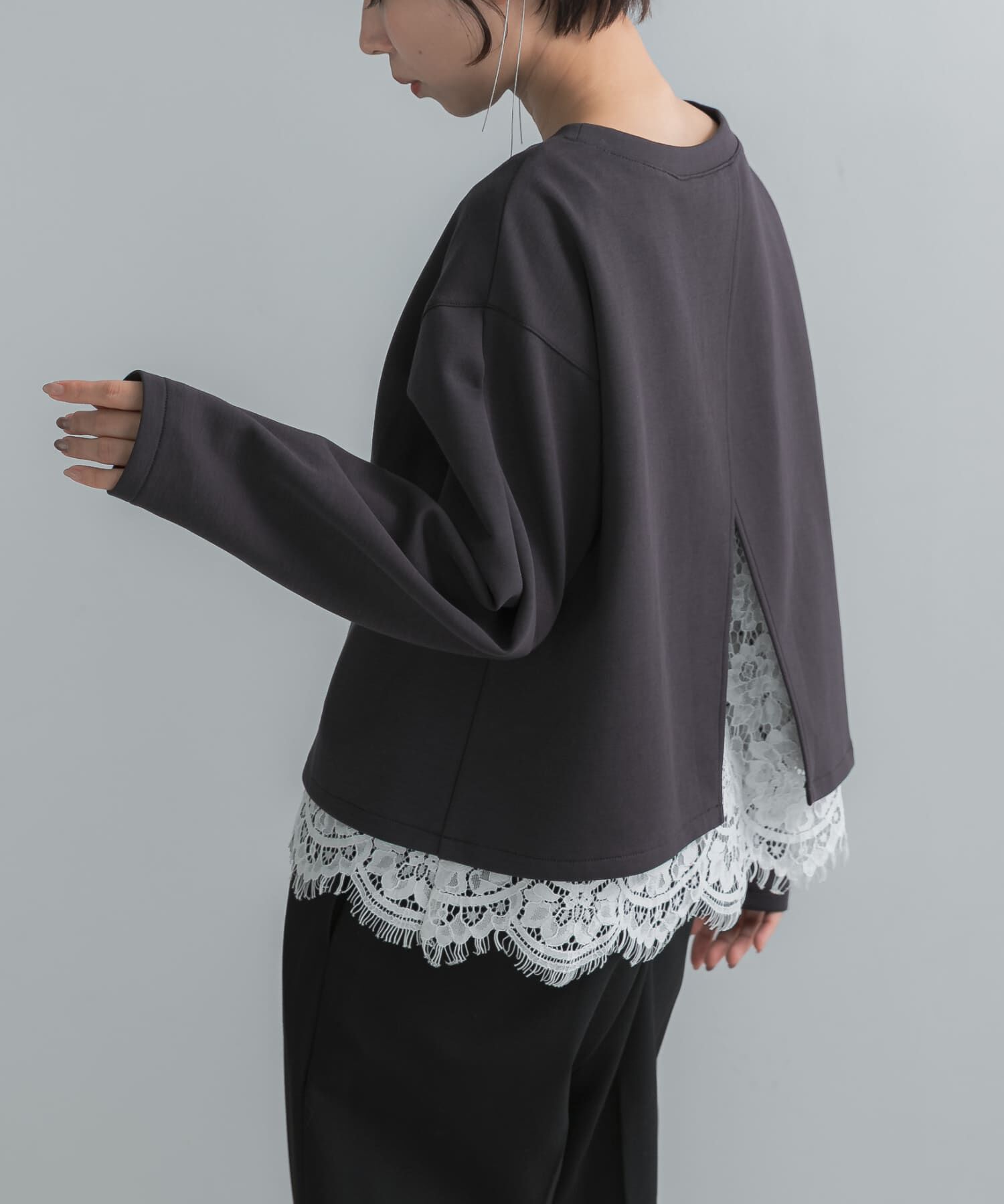 URBAN RESEARCH ROSSO「『WEB限定』レースドッキングスウェット」|スウェット・ジャージ|