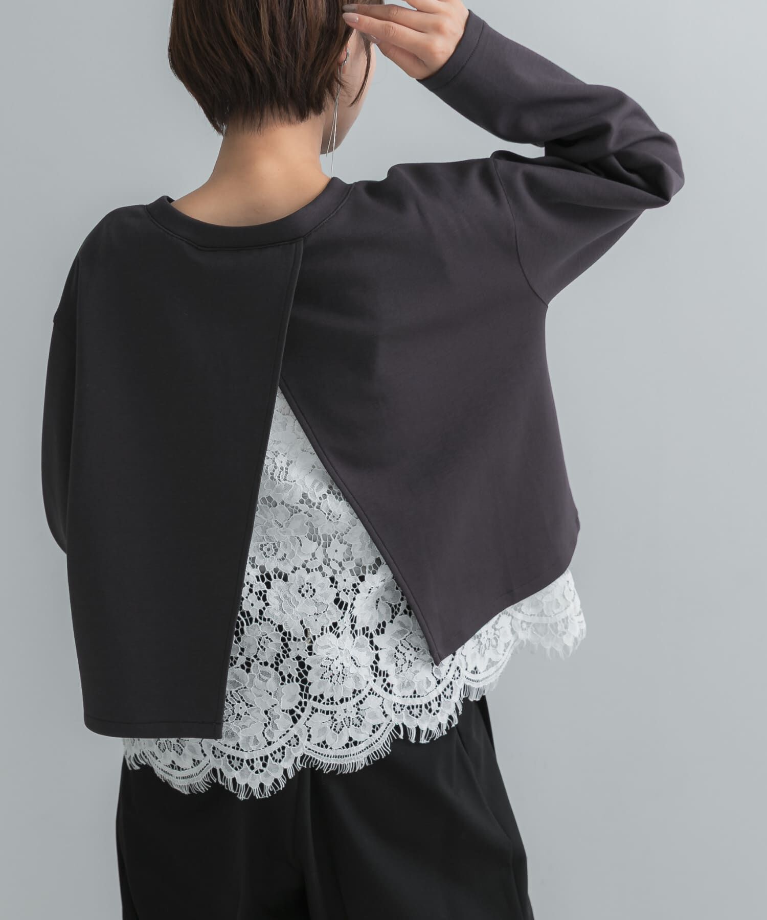 URBAN RESEARCH ROSSO「『WEB限定』レースドッキングスウェット」|スウェット・ジャージ|