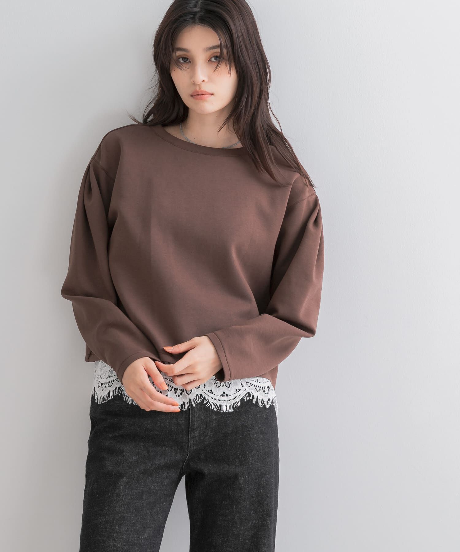 URBAN RESEARCH ROSSO「『WEB限定』レースドッキングスウェット」|スウェット・ジャージ|