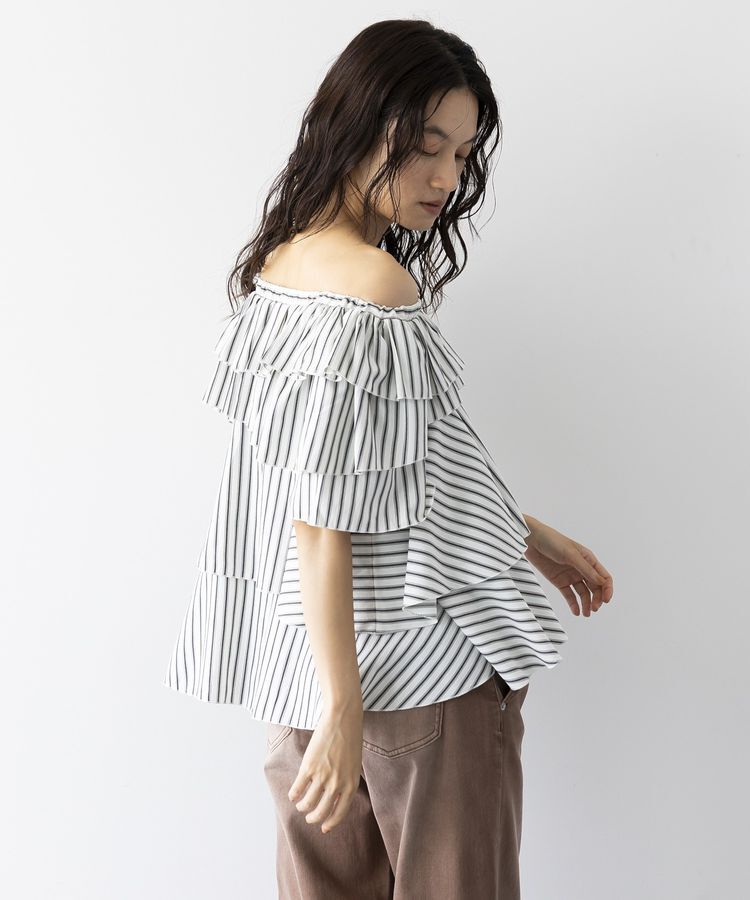 GARAGE OF GOOD CLOTHING「ラッフルストライプ2WAYブラウス」|シャツ・ブラウス|