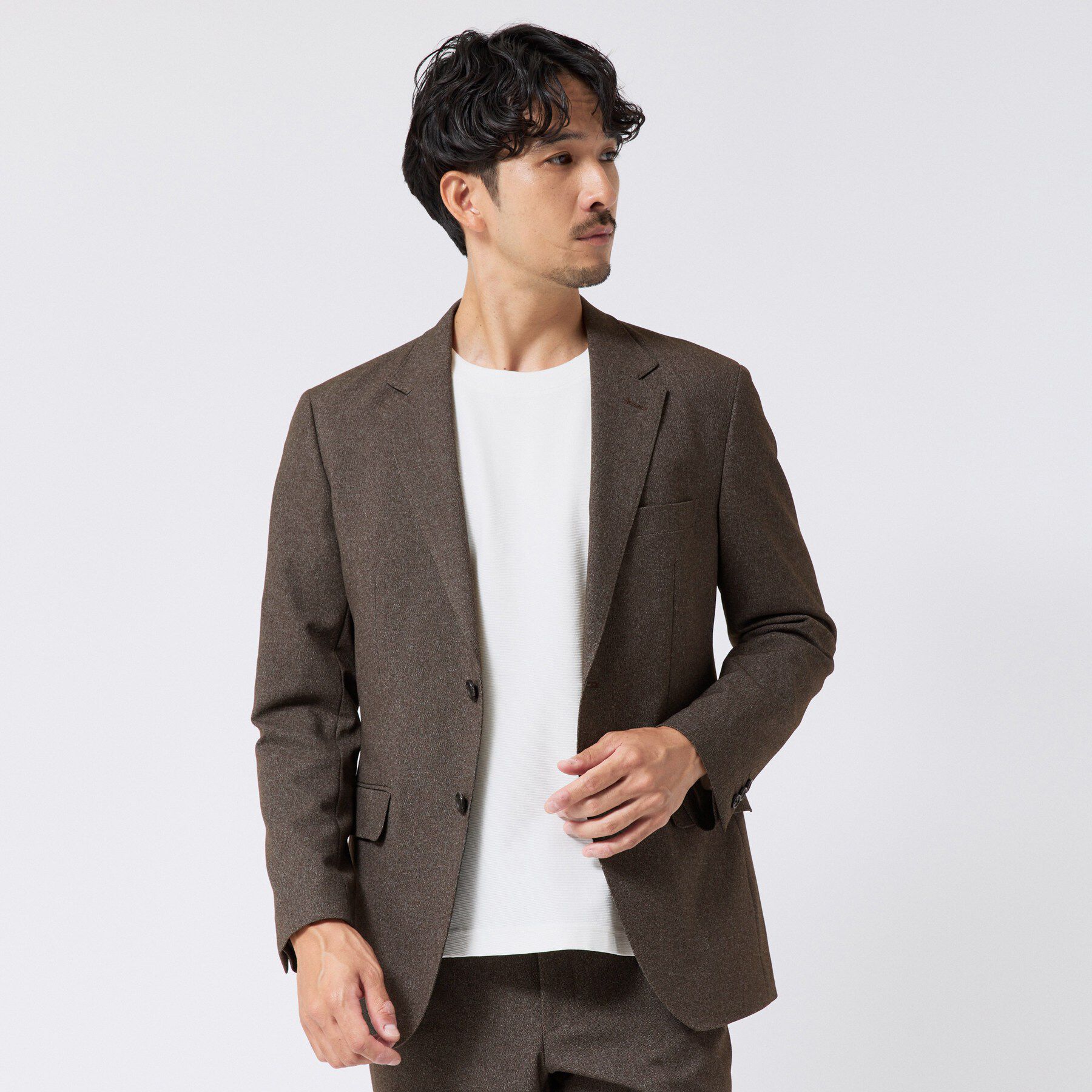 TAKEO KIKUCHI「ウールライクキャットフット ジャケット」|テーラードジャケット|ブラウン(043)