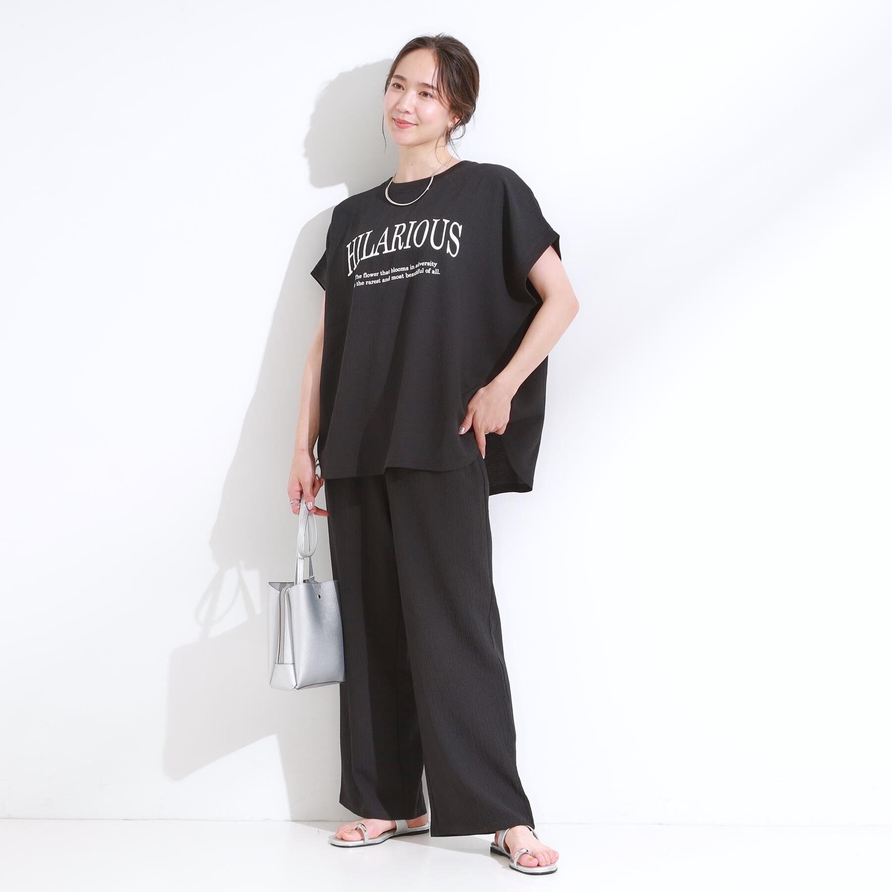 SHOO･LA･RUE「【S-LL/セットアップ可】リラックスカジュアルに ぽこぽこイージーパンツ」|その他|