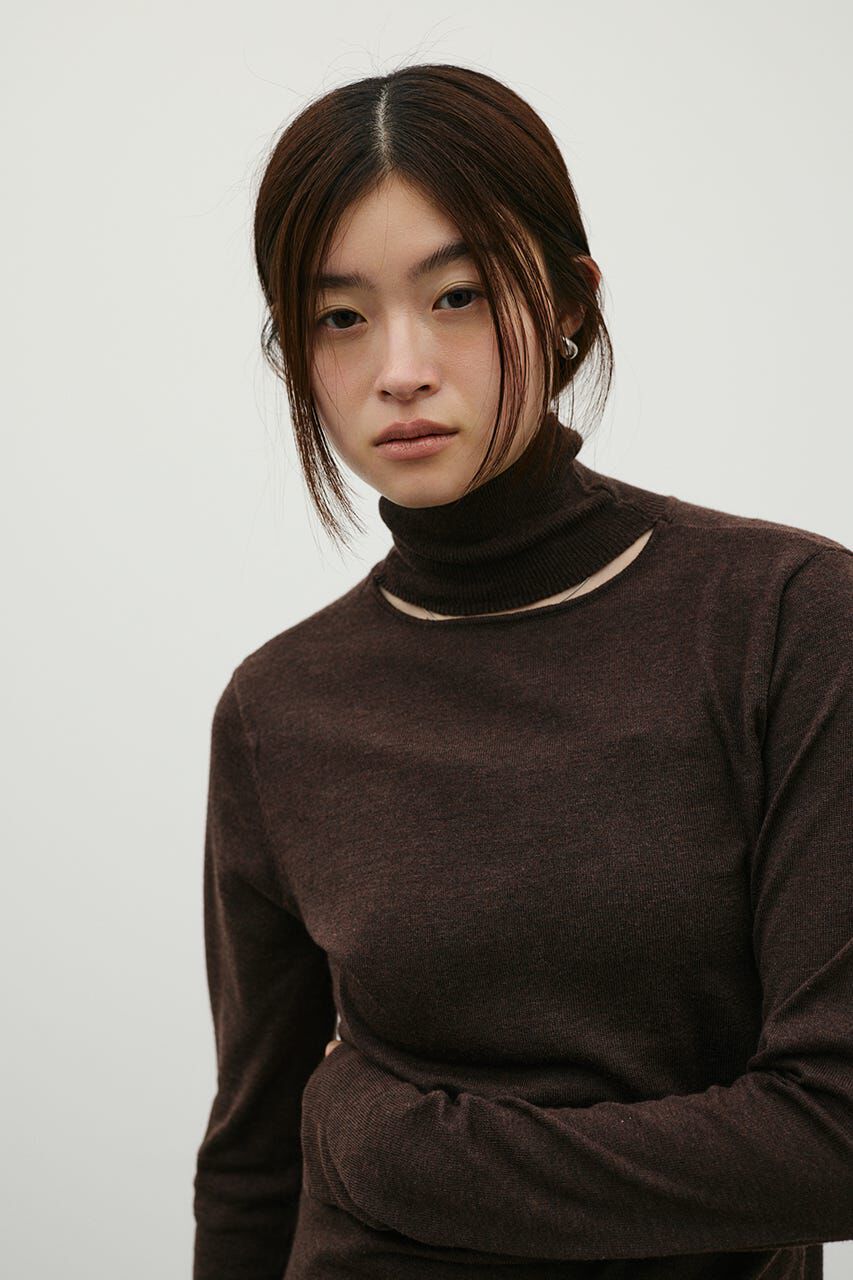 STYLEMIXER「ウォッシャブル2WAYハイネックニット」|ニット・セーター|BRN