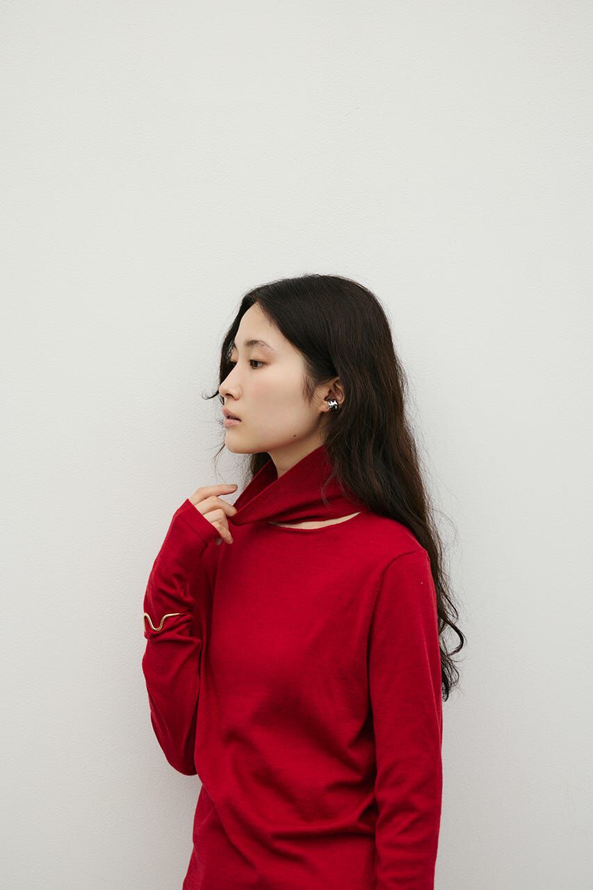 STYLEMIXER「ウォッシャブル2WAYハイネックニット」|ニット・セーター|RED