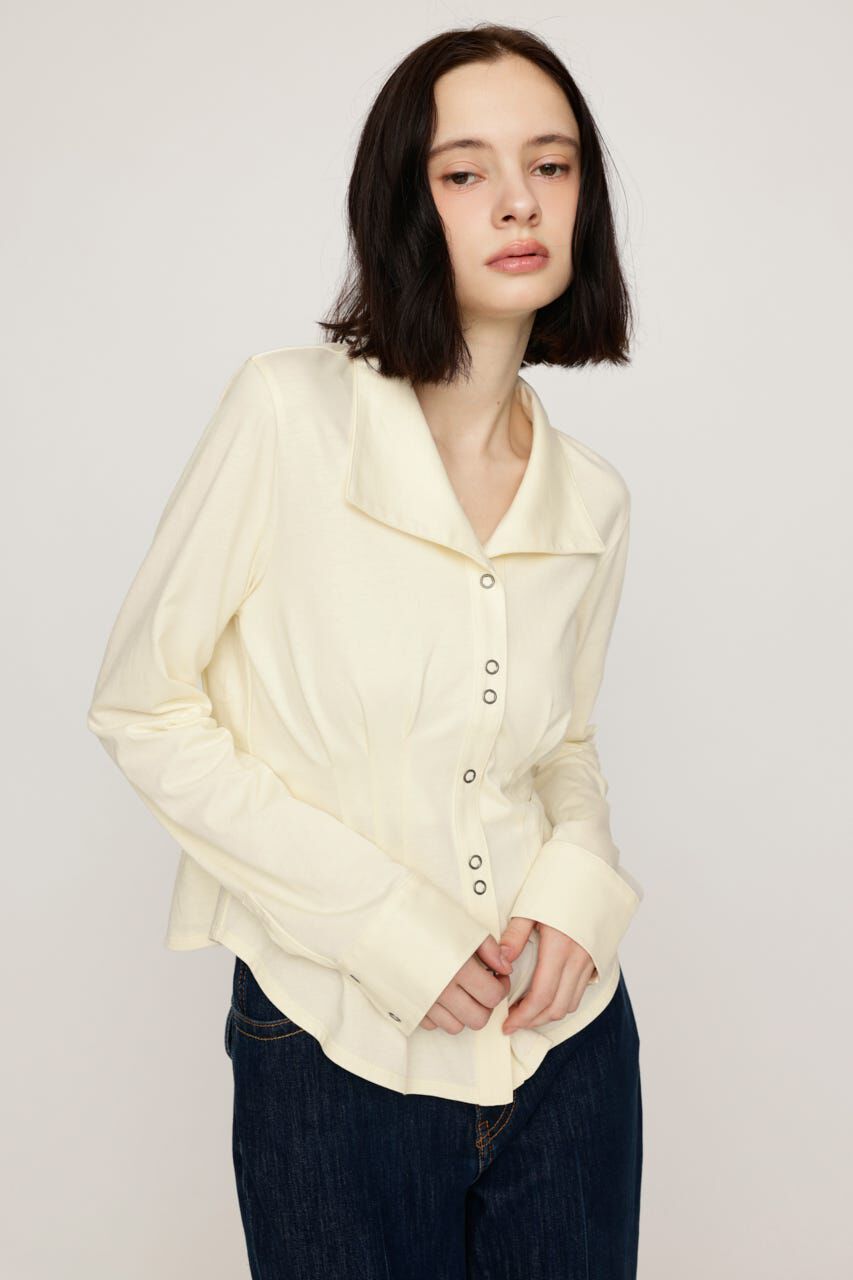 SLY「OPEN COLLAR TUCKED シャツ」|シャツ・ブラウス|