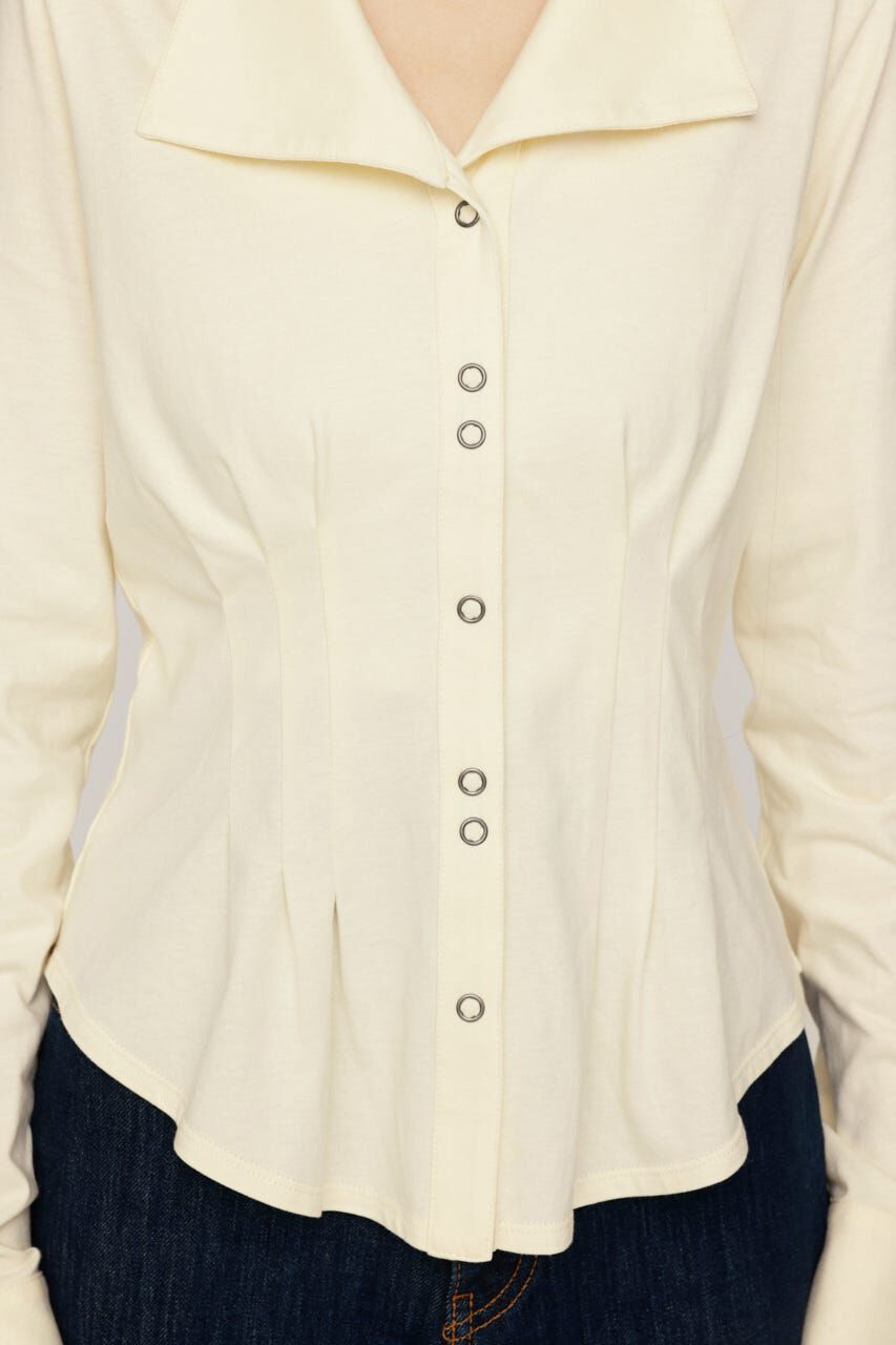 SLY「OPEN COLLAR TUCKED シャツ」|シャツ・ブラウス|