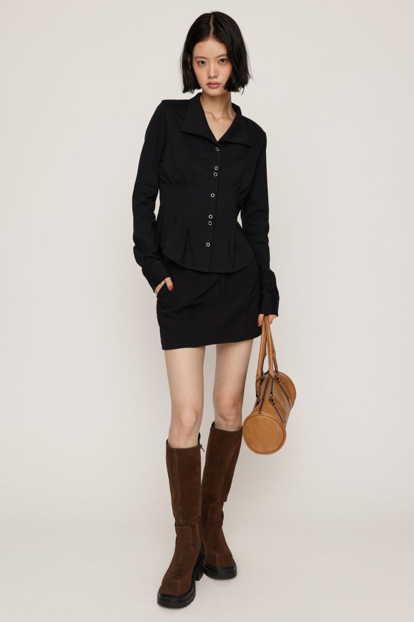 SLY「OPEN COLLAR TUCKED シャツ」|シャツ・ブラウス|