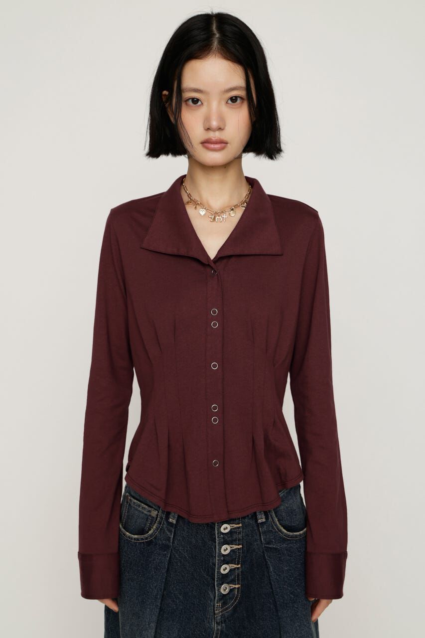 SLY「OPEN COLLAR TUCKED シャツ」|シャツ・ブラウス|