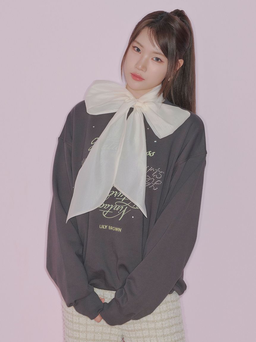 LILY BROWN「【LILY BROWN&times;Hearts2Hearts】コラボレーションビジューロゴスウェット」|スウェット・ジャージ|