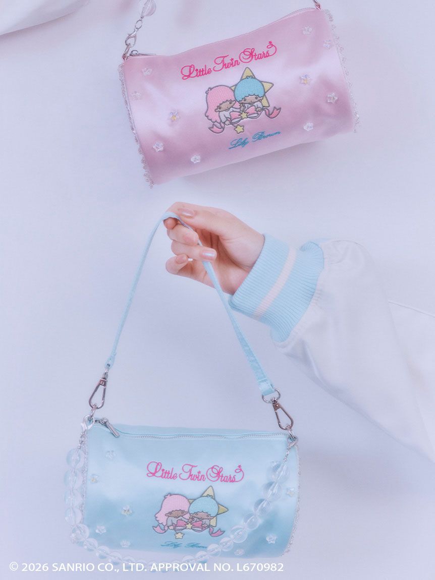 LILY BROWN「【リトルツインスターズ（キキ＆ララ）】[L.B CANDY STOCK]2wayサテンミニバッグ」|ハンドバッグ|