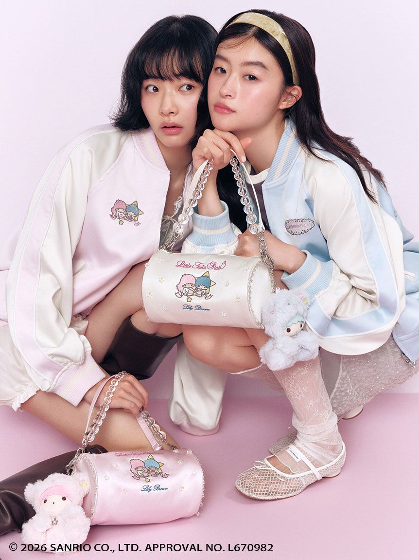 LILY BROWN「【リトルツインスターズ（キキ＆ララ）】[L.B CANDY STOCK]2wayサテンミニバッグ」|ハンドバッグ|
