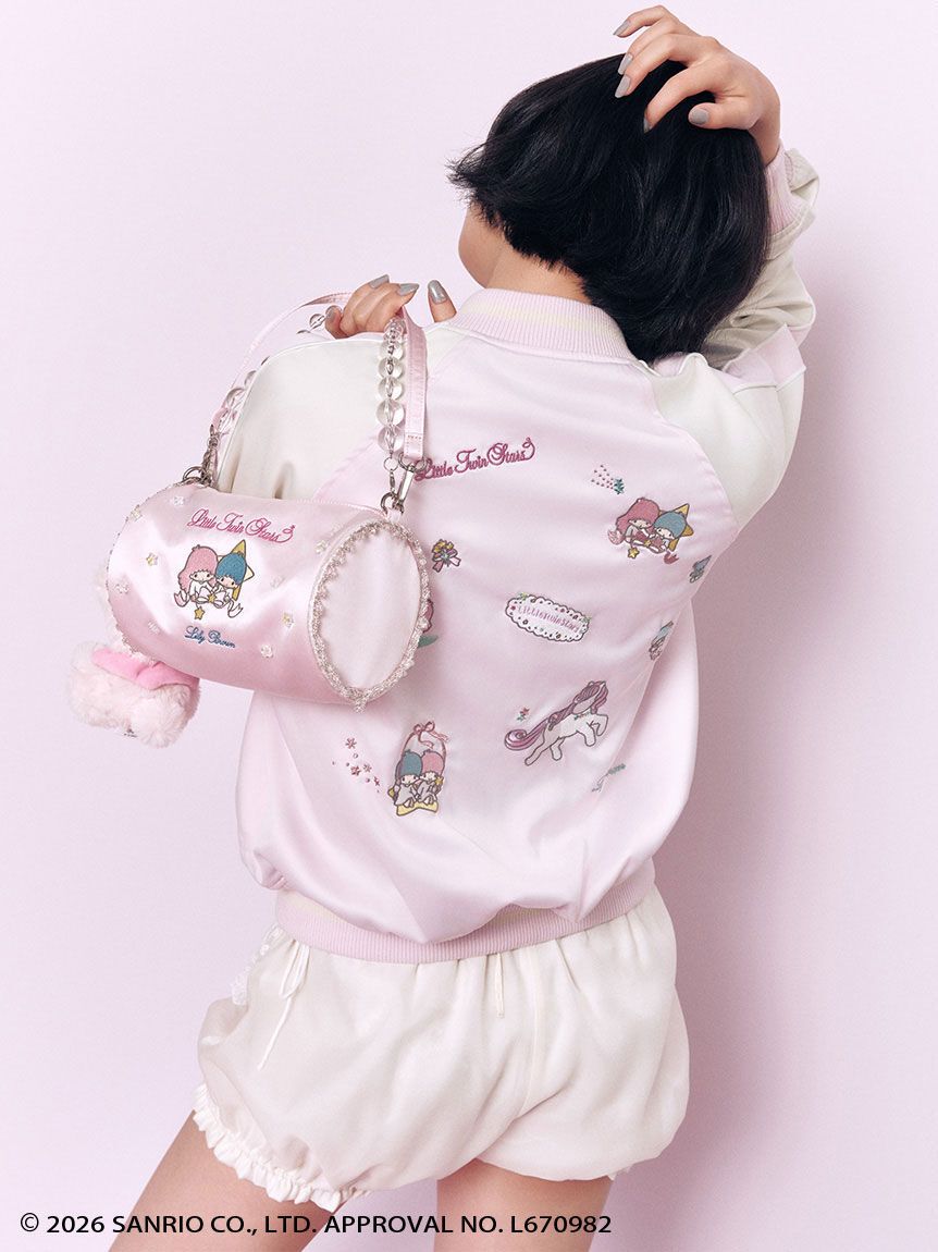 LILY BROWN「【リトルツインスターズ（キキ＆ララ）】[L.B CANDY STOCK]2wayサテンミニバッグ」|ハンドバッグ|