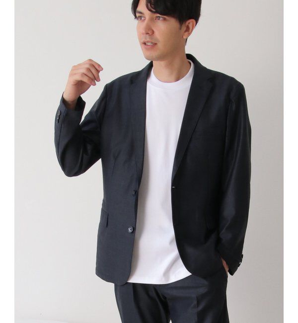 IKKA LOUNGE「【セットアップ対応】メッシュプリントテーラードジャケット」|テーラードジャケット|ネイビー