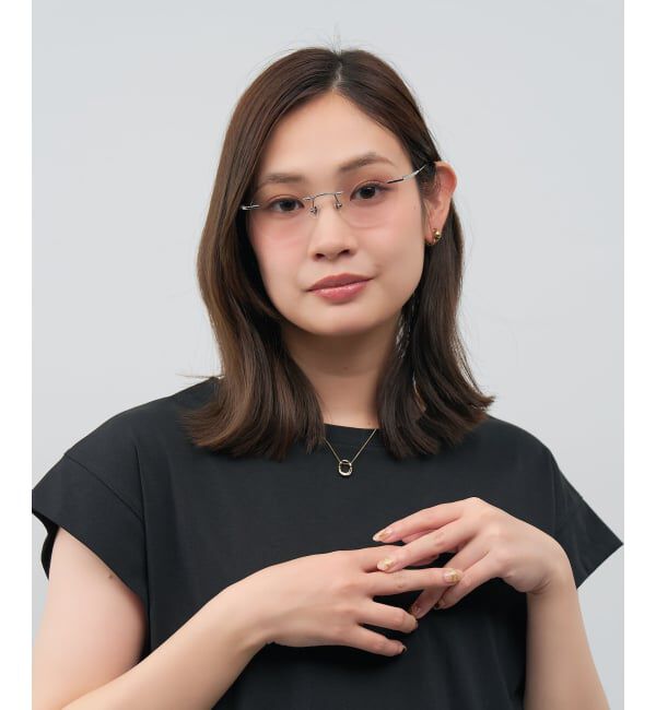  「SUNCUTGlasses/UV100%CUT リムレス サングラス | チタン [度無し専用] カラーレンズ 紫外線対策 UVカット」|サングラス|