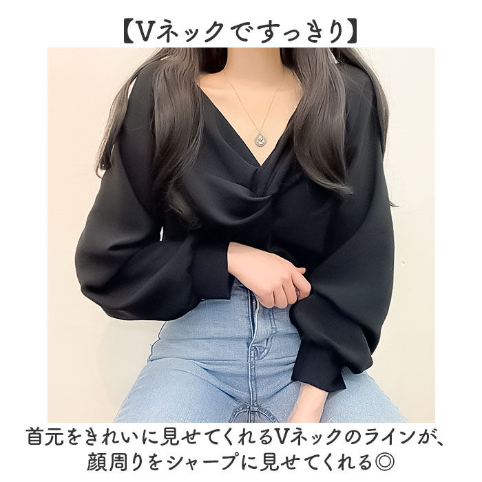 BACKYARD FAMILY「ブラウス Vネック レディース 通販 カジュアルブラウス Vネックブラウス vネックブラウス」|シャツ・ブラウス|