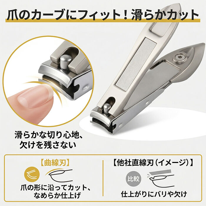 BACKYARD FAMILY「高級ステンレス爪切り 通販 爪切り つめきり ネイルクリッパー 手足用 飛び散り防止」|その他|