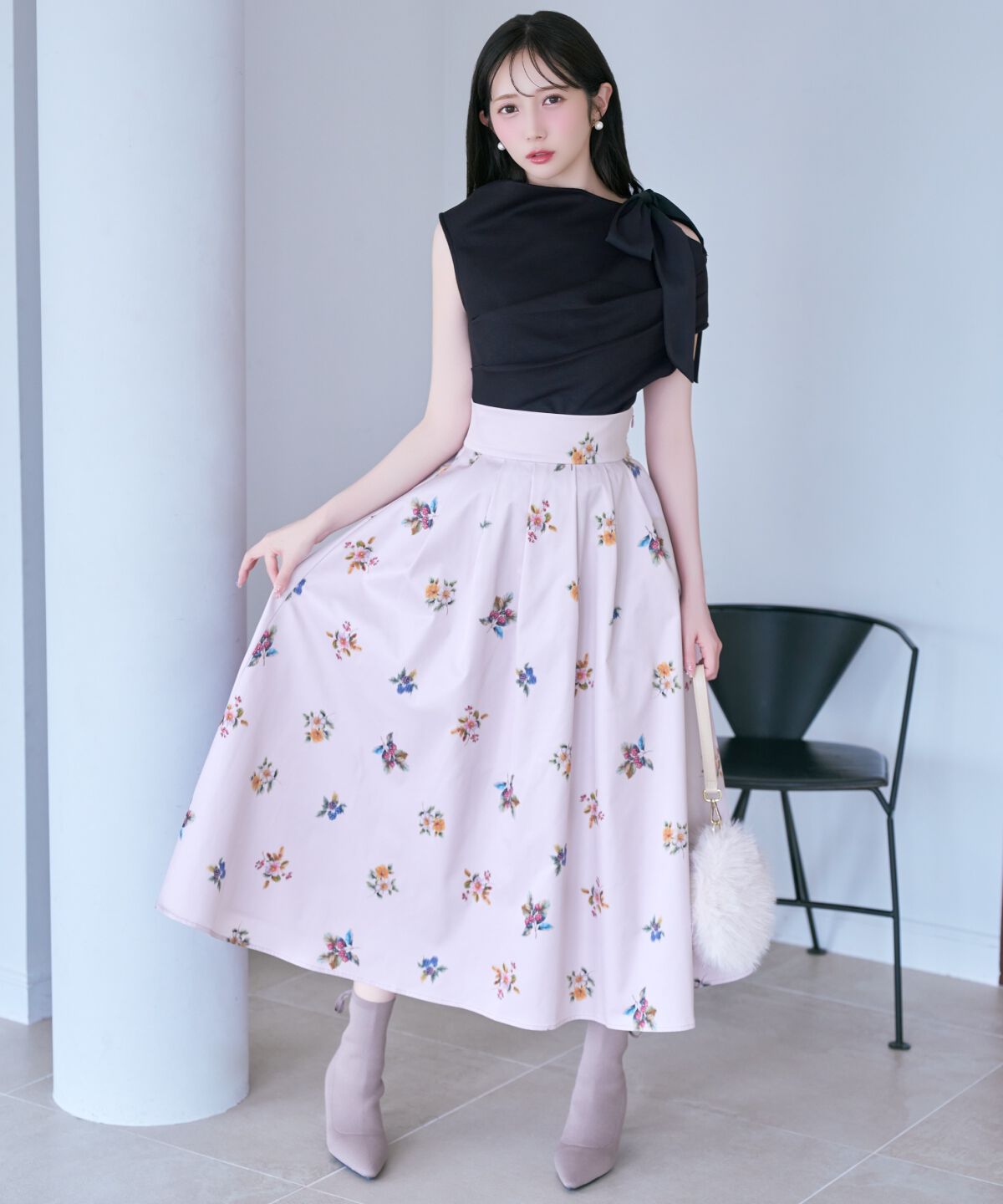 WILLSELECTION「リボンショルダードレープカットトップス」|Tシャツ・カットソー|