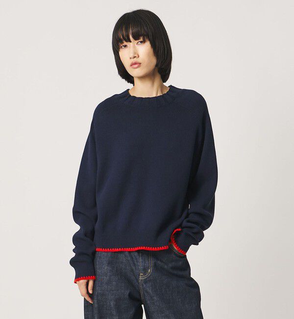 AEWEN MATOPH「＜AEWEN MATOPH＞スムース クラムステッチ ニット」|ニット・セーター|NAVY