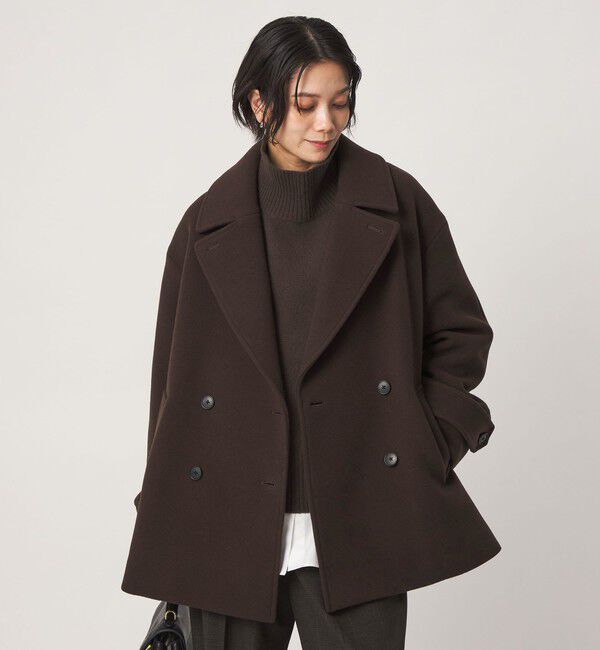 UNITED ARROWS green label relaxing「［size SHORTあり］CANGIOLI W ピーコート」|ピーコート|DK.BROWN