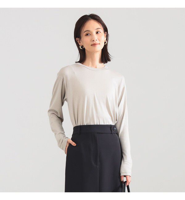 Demi-Luxe BEAMS 「SLOANE / 天竺 クルーネック ロングスリーブ Tシャツ」|Tシャツ・カットソー|別注GREIGE
