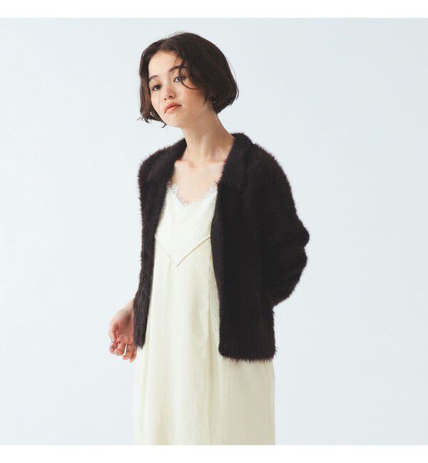 BEAMS SELECTION for WOMEN「【別注】FRED PERRY / フラッフィー ニット カーディガン〈26AW ふわふわ シャギー 羽織り〉」|カーディガン|