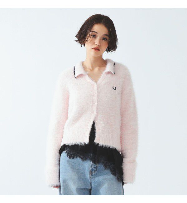 BEAMS SELECTION for WOMEN「【別注】FRED PERRY / フラッフィー ニット カーディガン〈26AW ふわふわ シャギー 羽織り〉」|カーディガン|
