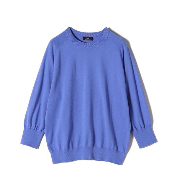 SHIPS for women「SHIPS Primary Navy Label:〈手洗い可能〉16G SUVIN プルオーバー」|ニット・セーター|ブルー