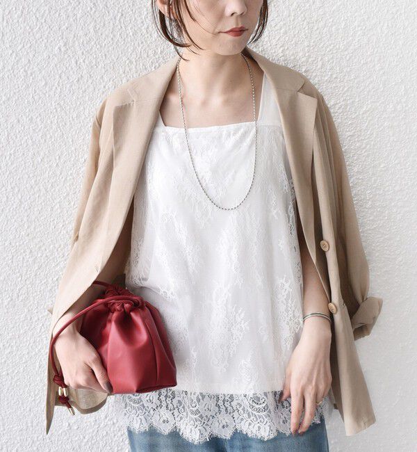 SHIPS Colors 「SHIPS Colors:〈手洗い可能〉オーバー レース タンクトップ◇」|タンクトップ|