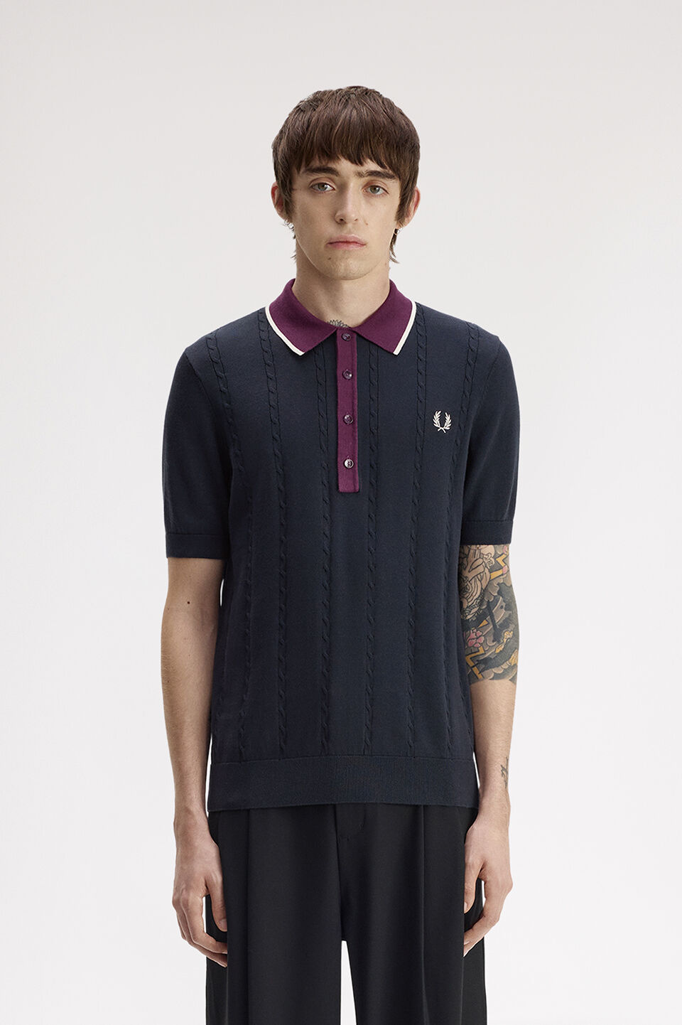 FRED PERRY 「FRED PERRY／Cable Knit Shirt／ケーブルニットシャツ」|ポロシャツ|