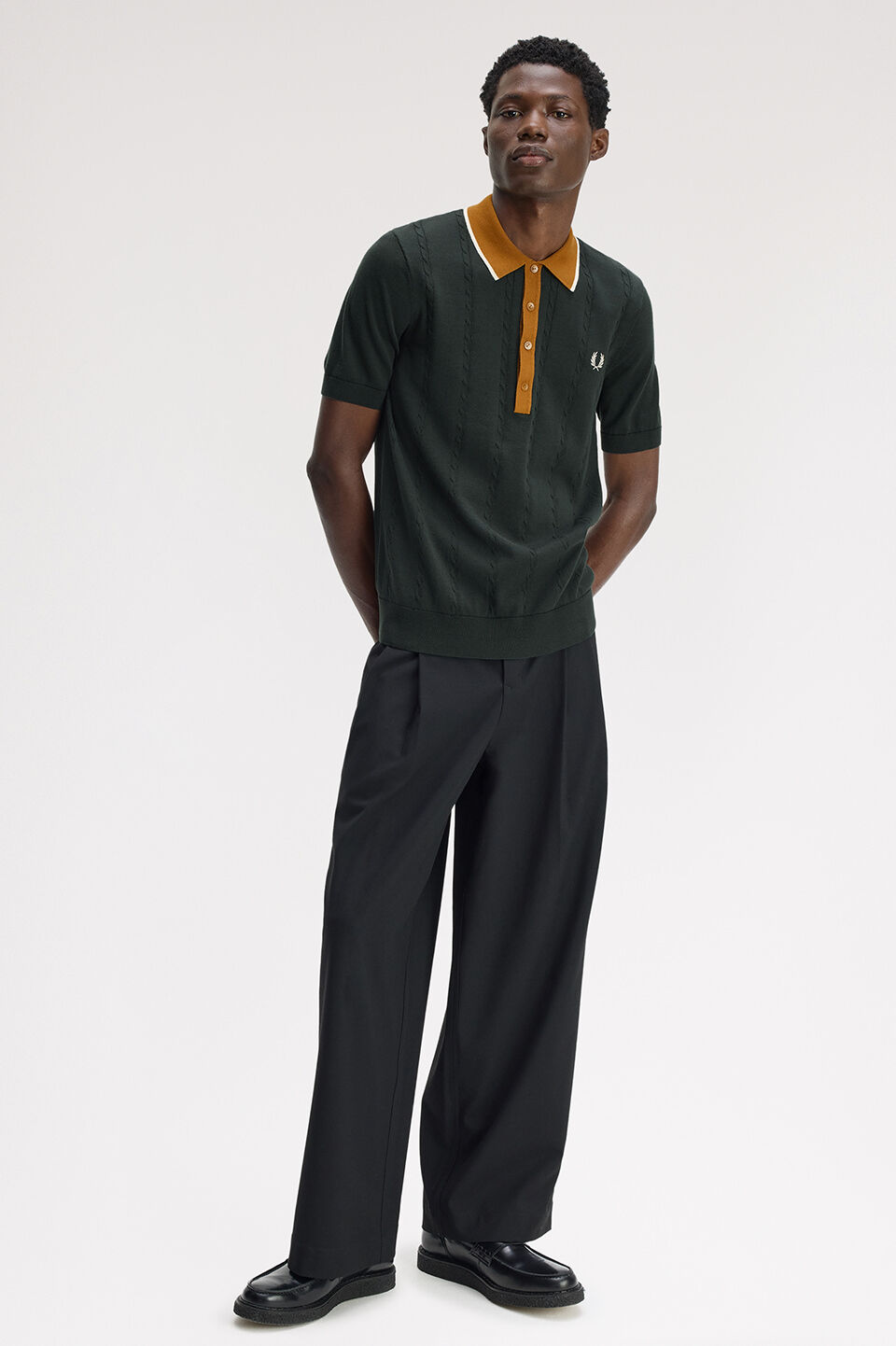 FRED PERRY 「FRED PERRY／Cable Knit Shirt／ケーブルニットシャツ」|ポロシャツ|