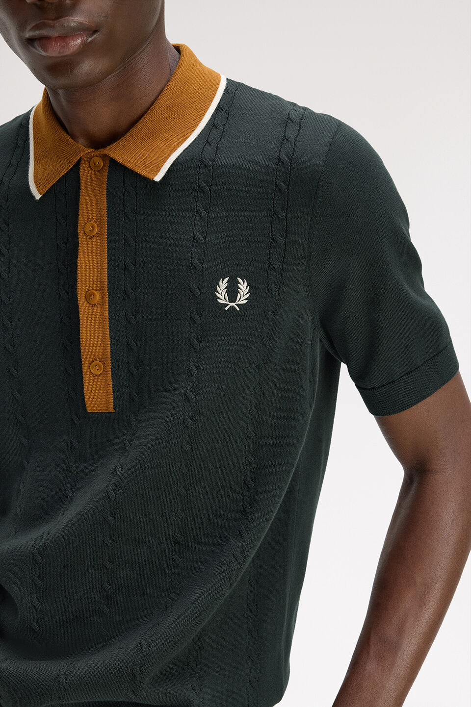 FRED PERRY 「FRED PERRY／Cable Knit Shirt／ケーブルニットシャツ」|ポロシャツ|