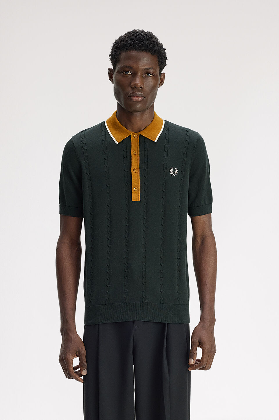 FRED PERRY 「FRED PERRY／Cable Knit Shirt／ケーブルニットシャツ」|ポロシャツ|