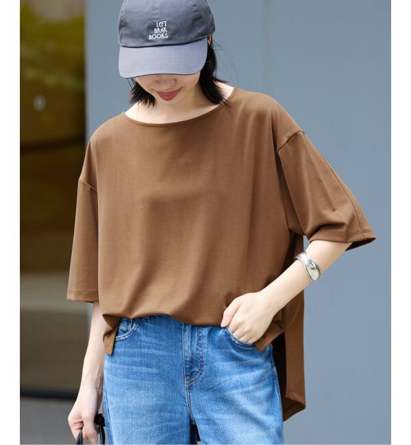 SLOBE IENA「《接触冷感》スリットカットソー」|Tシャツ・カットソー|キャメル