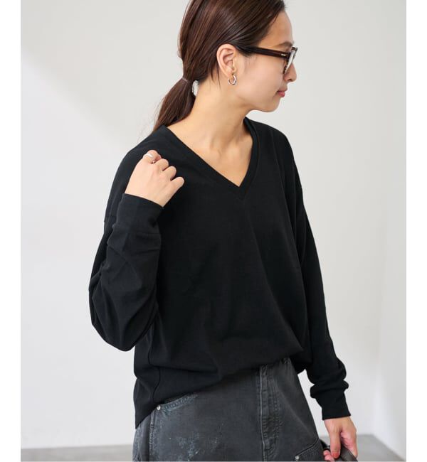 FRAMeWORK「≪追加≫ラフィー天竺Vネックプルオーバー」|Tシャツ・カットソー|