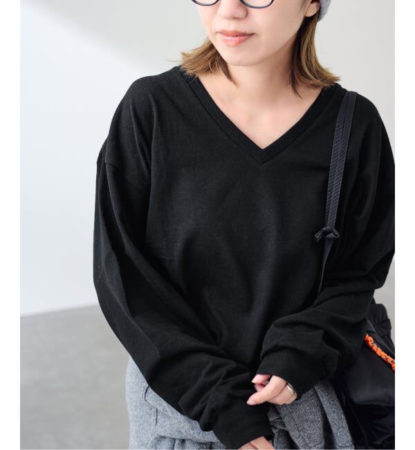 FRAMeWORK「≪追加≫ラフィー天竺Vネックプルオーバー」|Tシャツ・カットソー|