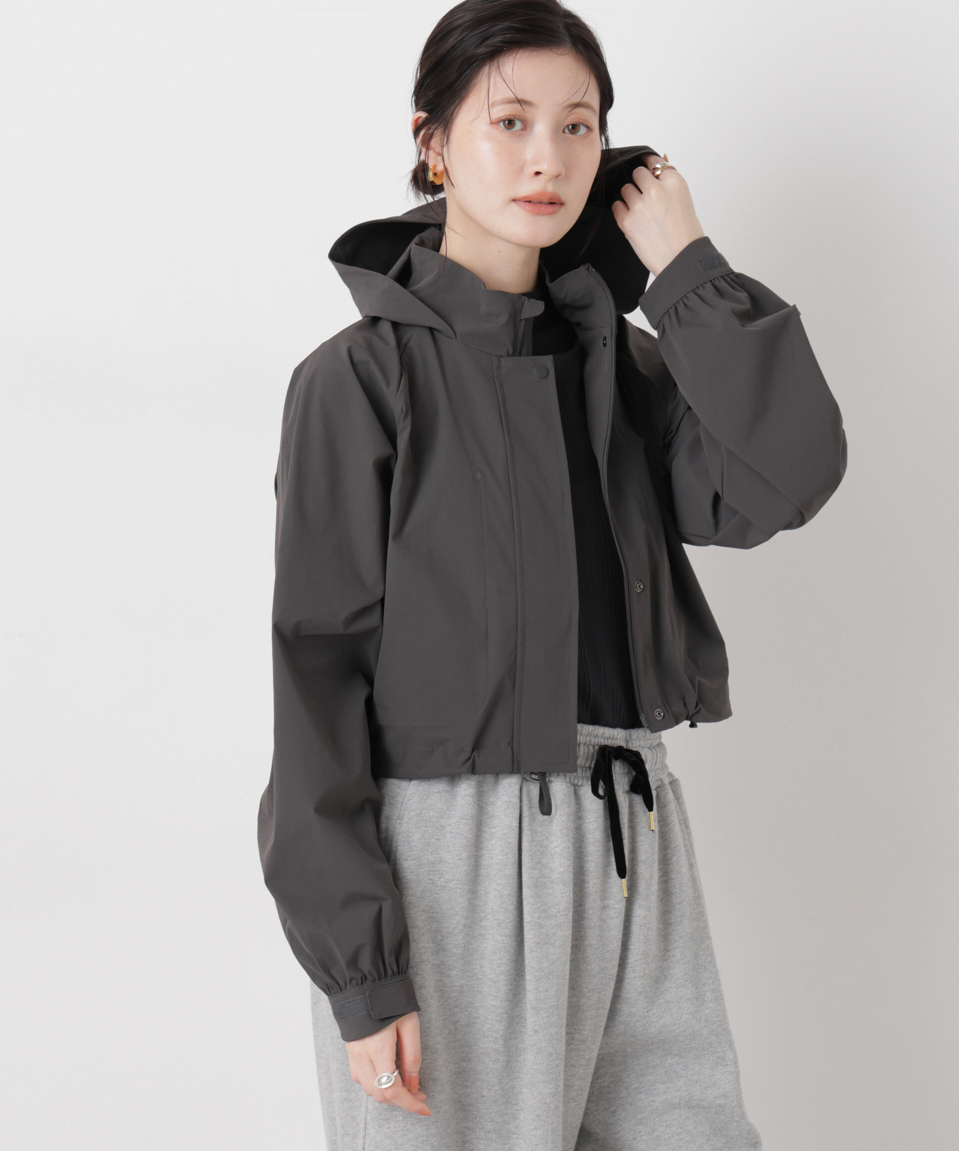 NANO universe「new balance/NB Greyクロップドジャケット」|ブルゾン・スタジャン|