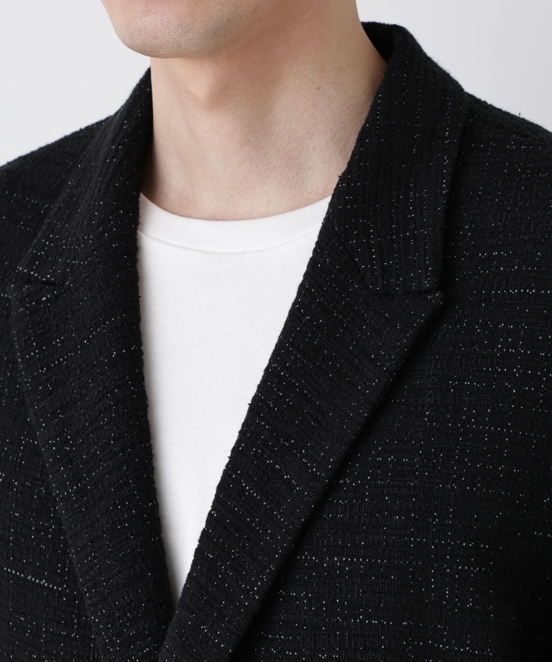 NANO universe「「Damerino Jacket」ネップツィードジャージー」|テーラードジャケット|