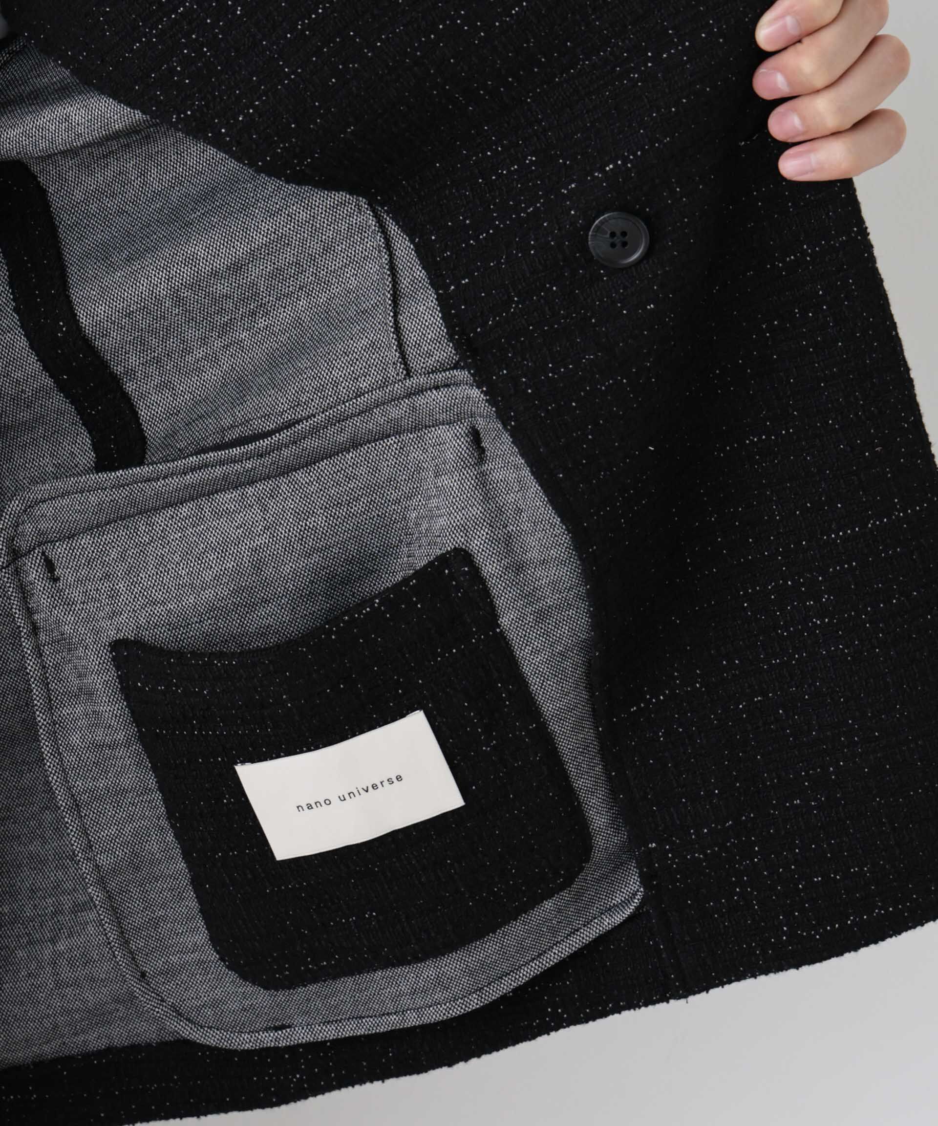 NANO universe「「Damerino Jacket」ネップツィードジャージー」|テーラードジャケット|