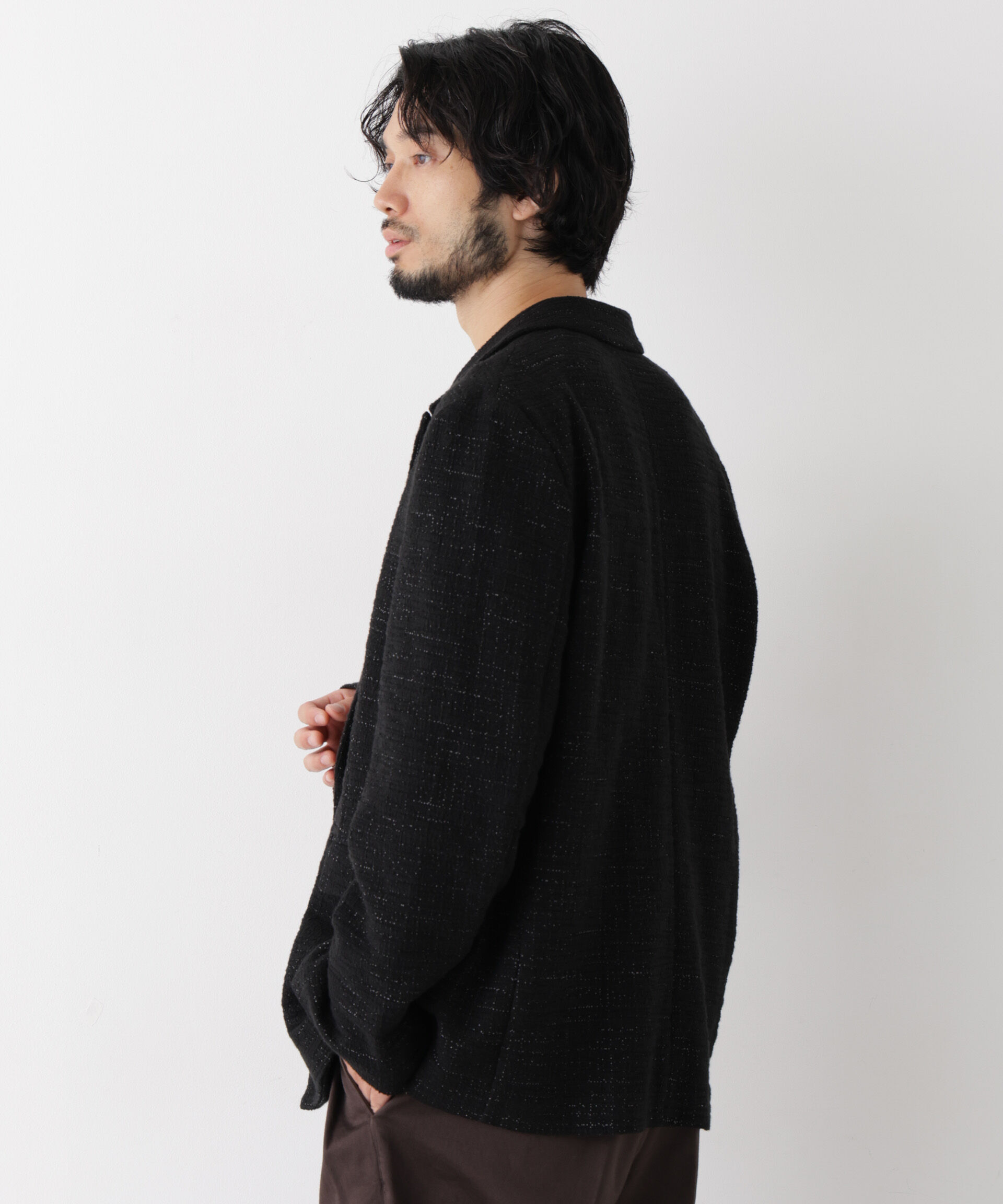 NANO universe「「Damerino Jacket」ネップツィードジャージー」|テーラードジャケット|