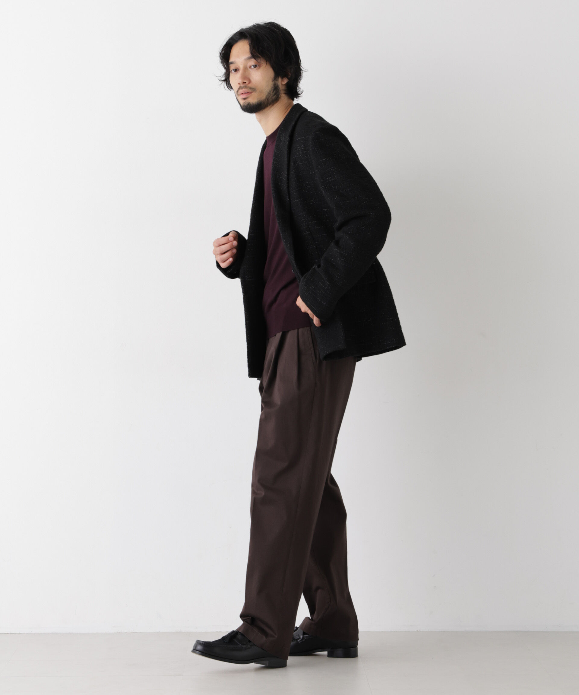 NANO universe「「Damerino Jacket」ネップツィードジャージー」|テーラードジャケット|