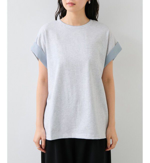 VIS「【WEB限定】天竺袖配色Tシャツ」|Tシャツ・カットソー|