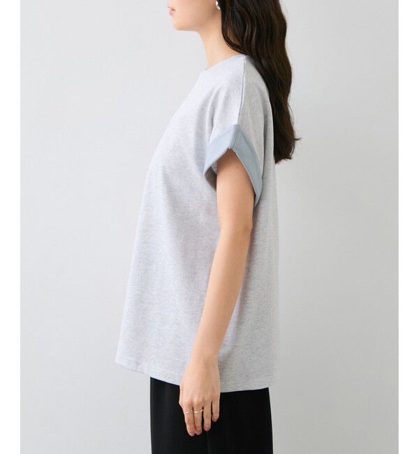 VIS「【WEB限定】天竺袖配色Tシャツ」|Tシャツ・カットソー|