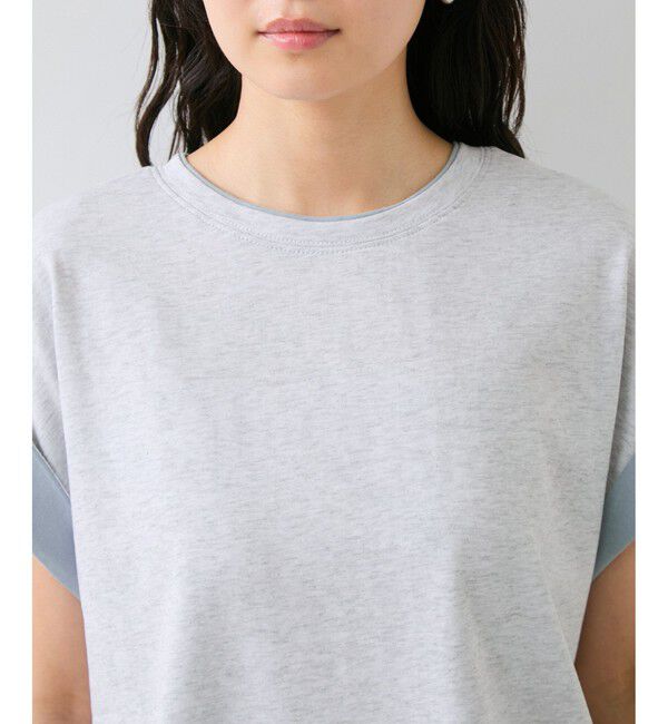 VIS「【WEB限定】天竺袖配色Tシャツ」|Tシャツ・カットソー|