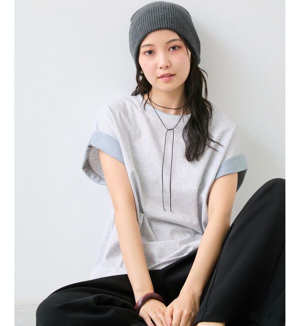 VIS「【WEB限定】天竺袖配色Tシャツ」|Tシャツ・カットソー|