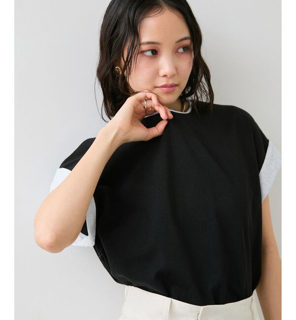 VIS「【WEB限定】天竺袖配色Tシャツ」|Tシャツ・カットソー|