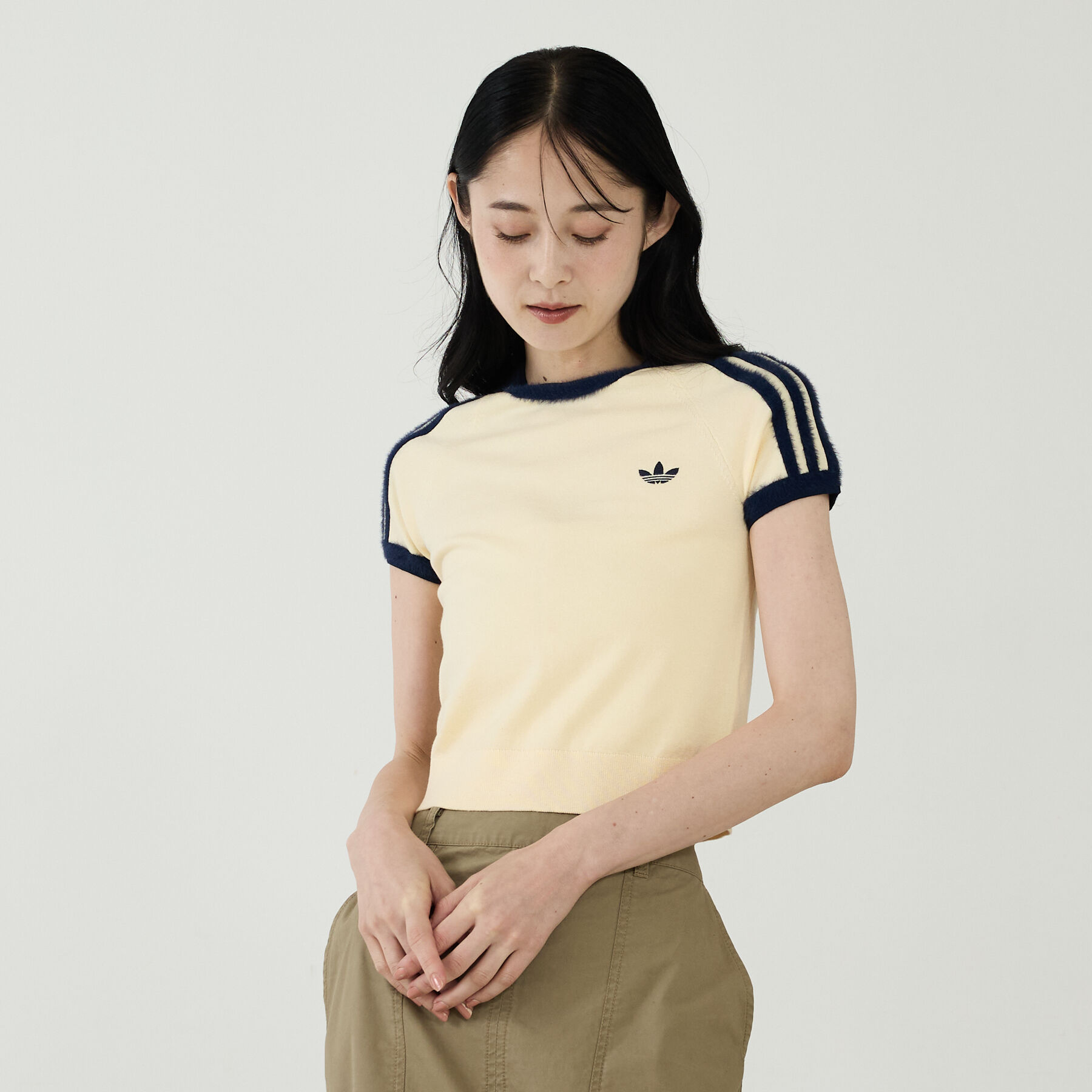 Rouge vif「【adidas / アディダス】ニットT/カットソー/ニット/ラウンドネックTシ」|Tシャツ・カットソー|