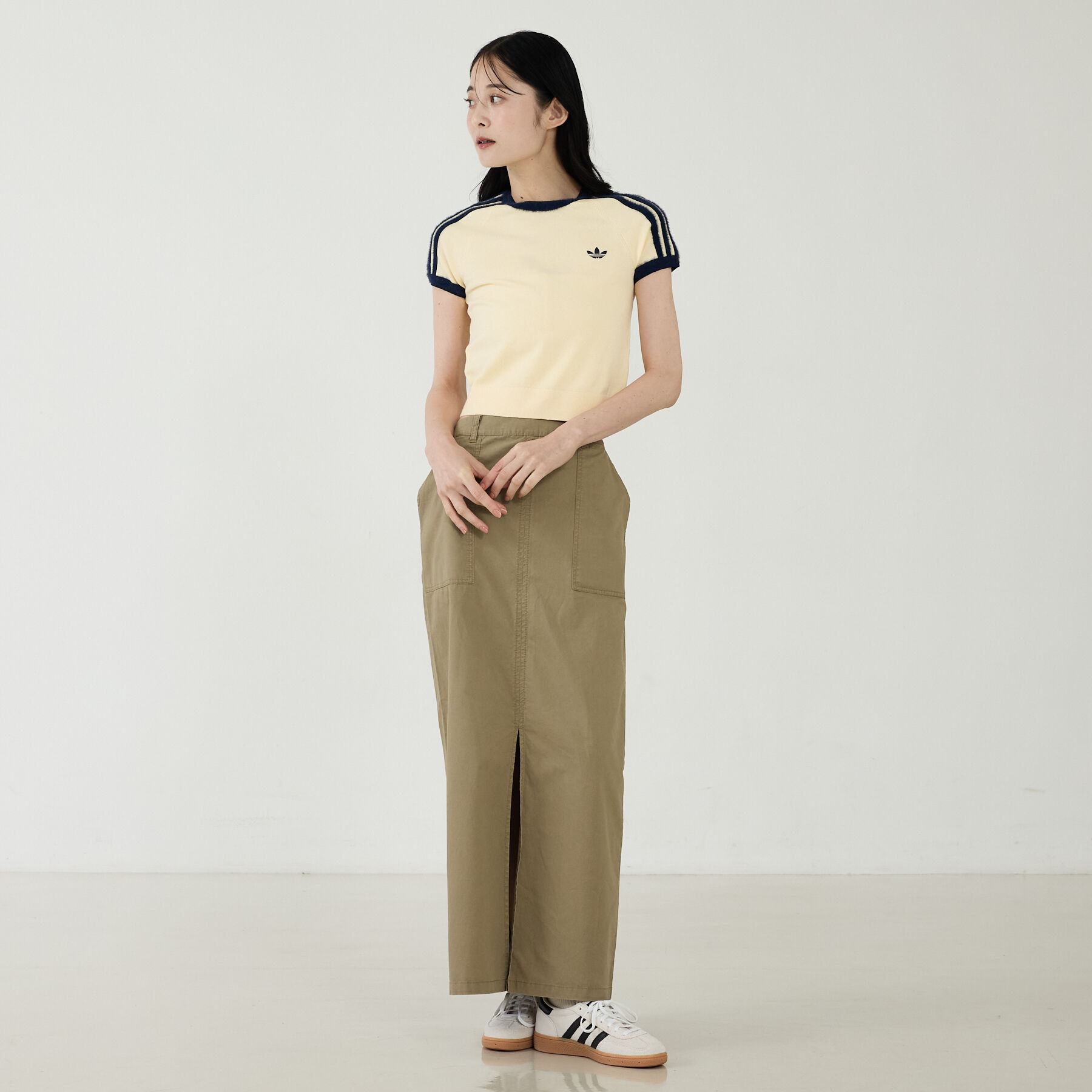 Rouge vif「【adidas / アディダス】ニットT/カットソー/ニット/ラウンドネックTシ」|Tシャツ・カットソー|